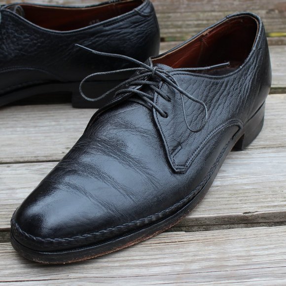 Vintage Dack's Black Prairie Oxhide Leather, Men's 7.5 D, Made in Canada - Picture 4 of 12